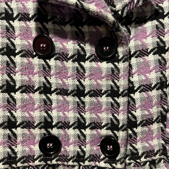 George Ladies L Purple/Grey/Black Plaid Tweed Coat - Picture 4 of 11